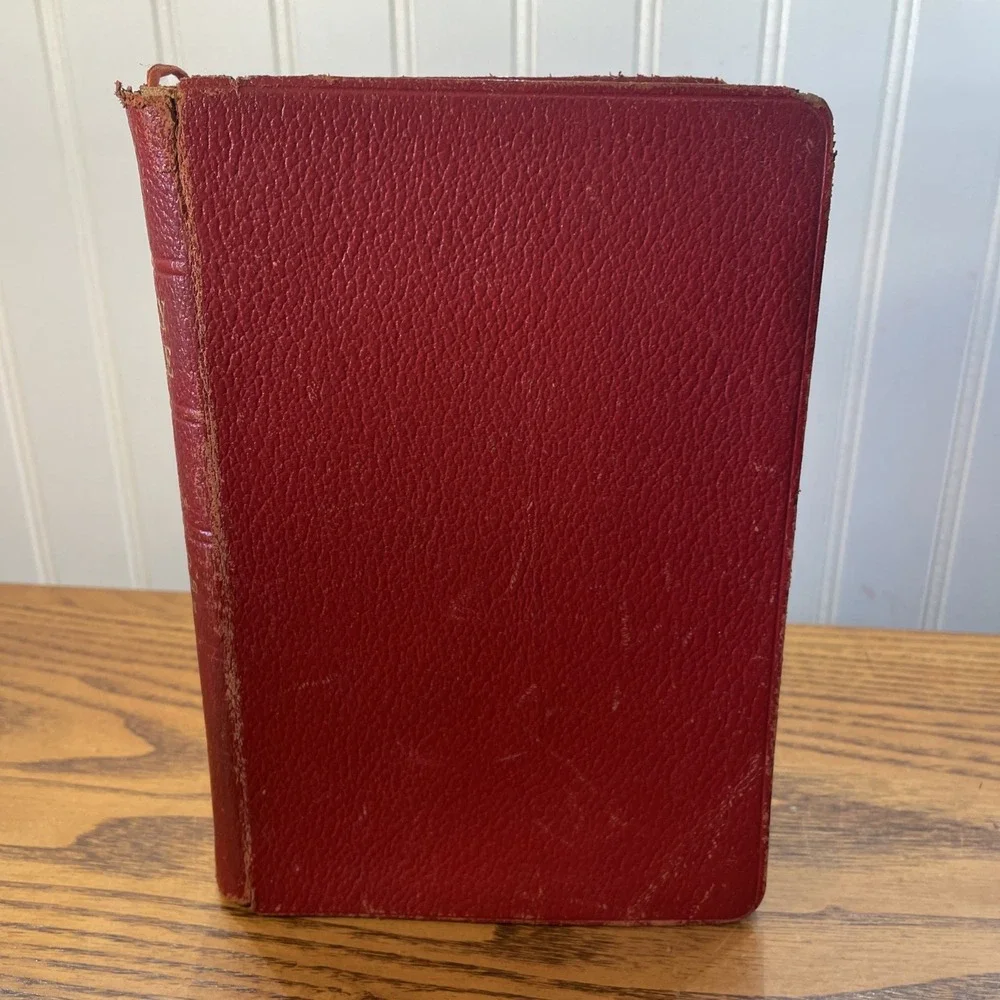HOLY BIBLE - RSV Revised Standard Version, Vtg 1953 World Red Morocco Leather